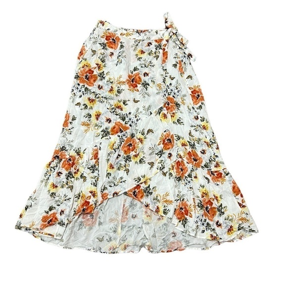 Torrid skirt size 1X floral high / low hem ruffle hem boho prairie cottagecore - Picture 5 of 5